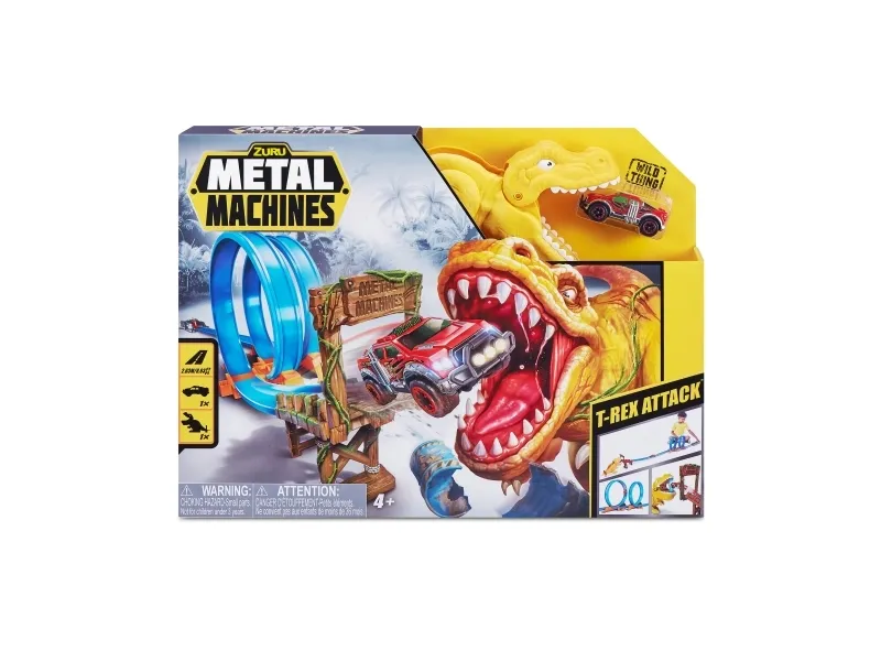 Metal Machines T-Rex Attack Building Trackset with Mini Racing Car