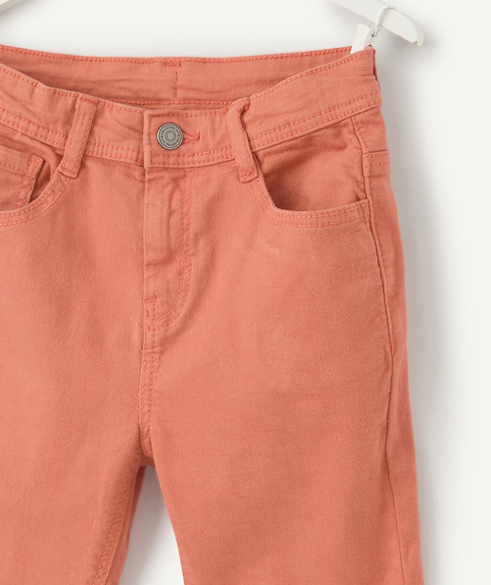 bermuda slim garçon en fibres recyclées rouge brique