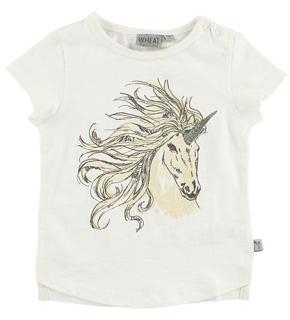 Wheat T-shirt - Ivory m. Enhj?rning