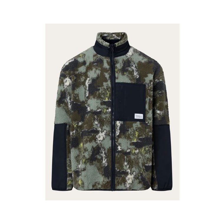 KnowledgeCotton Apparel Oversized Jaquard Sherpa Jacket