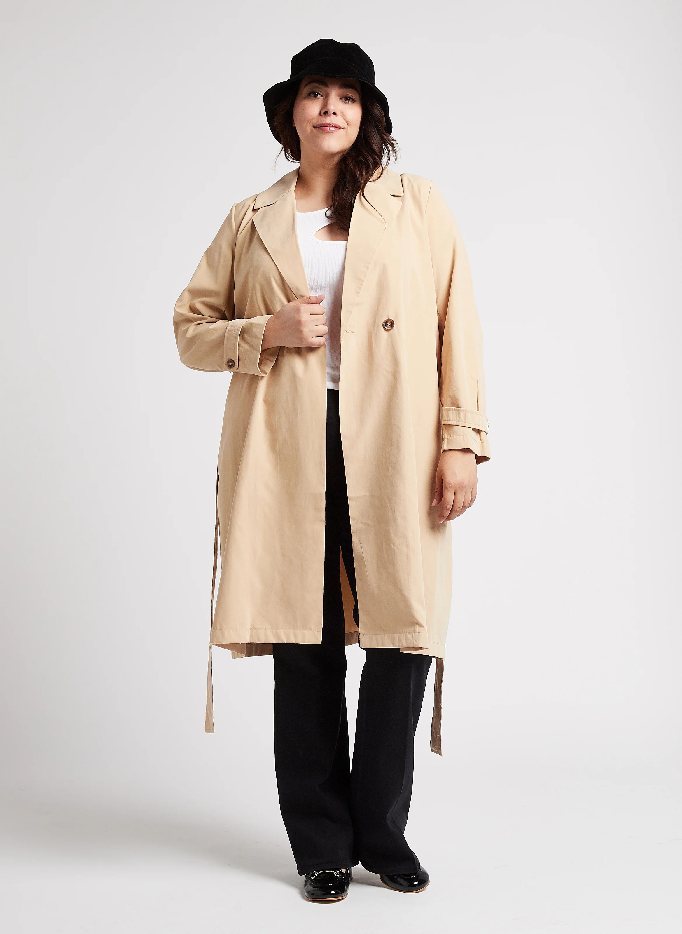 VIJULIAN - Trench-coat droit ceinturé | Marron