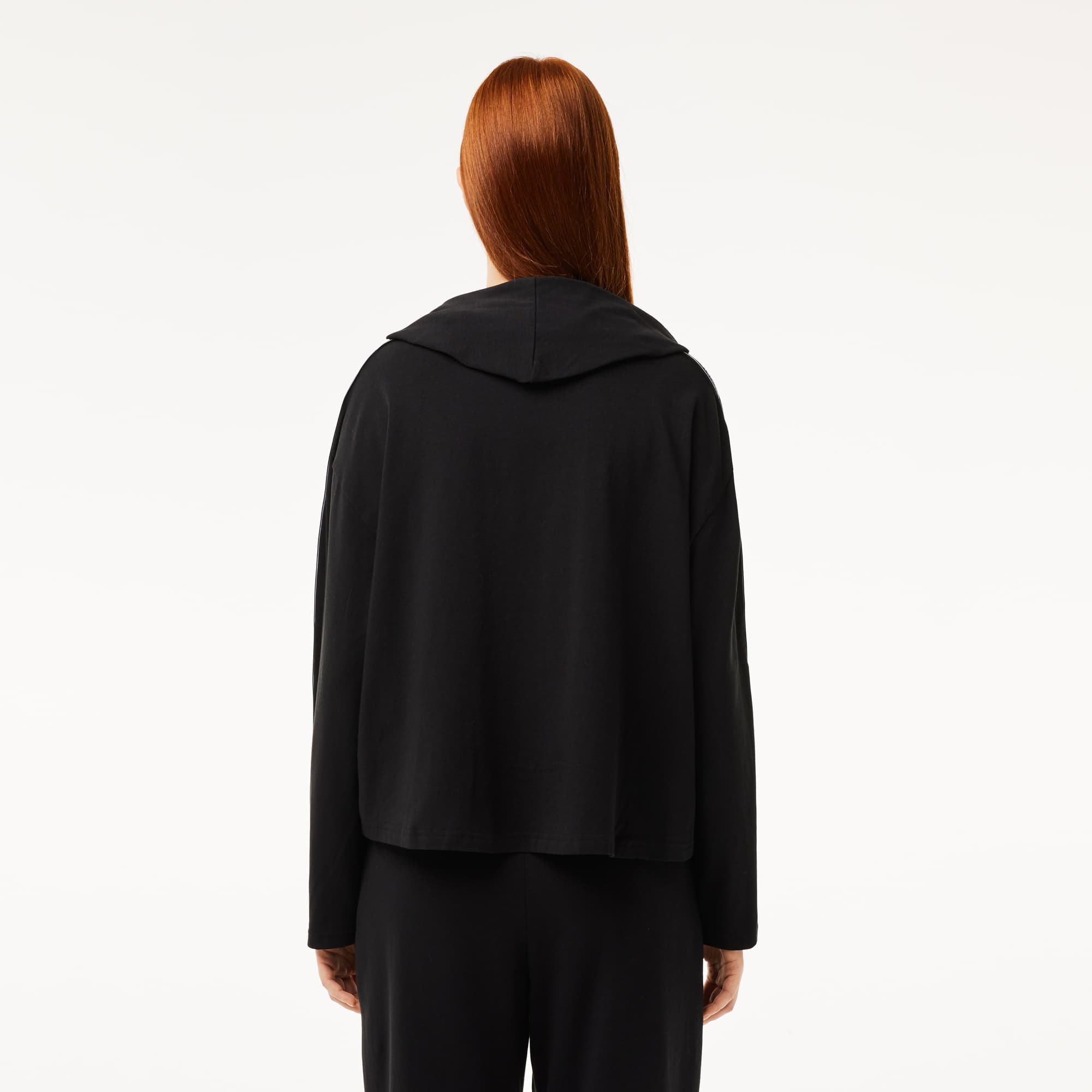 Sweatshirt d'intérieur à capuche en coton stretch Vêtements d’intérieur & de nuit - Noir - Lacoste - Femme