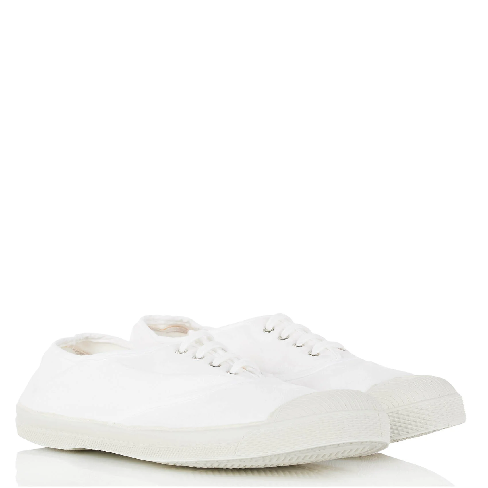 Tennis à lacets en toile de coton | Blanc