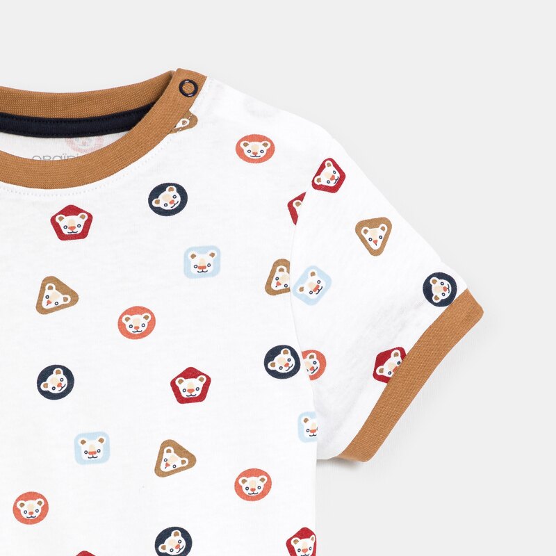 T-shirt animaux blanc bébé garçon Blanc