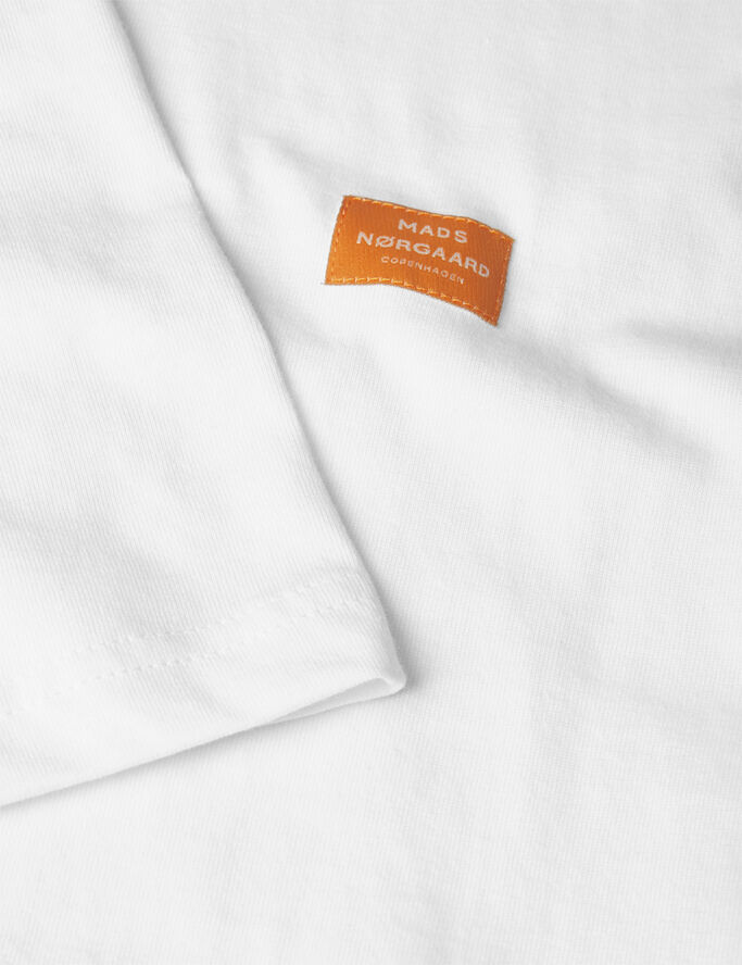 Mads Nørgaard - Copenhagen Cotton Jersey Frode Emb Logo Tee Hvid
