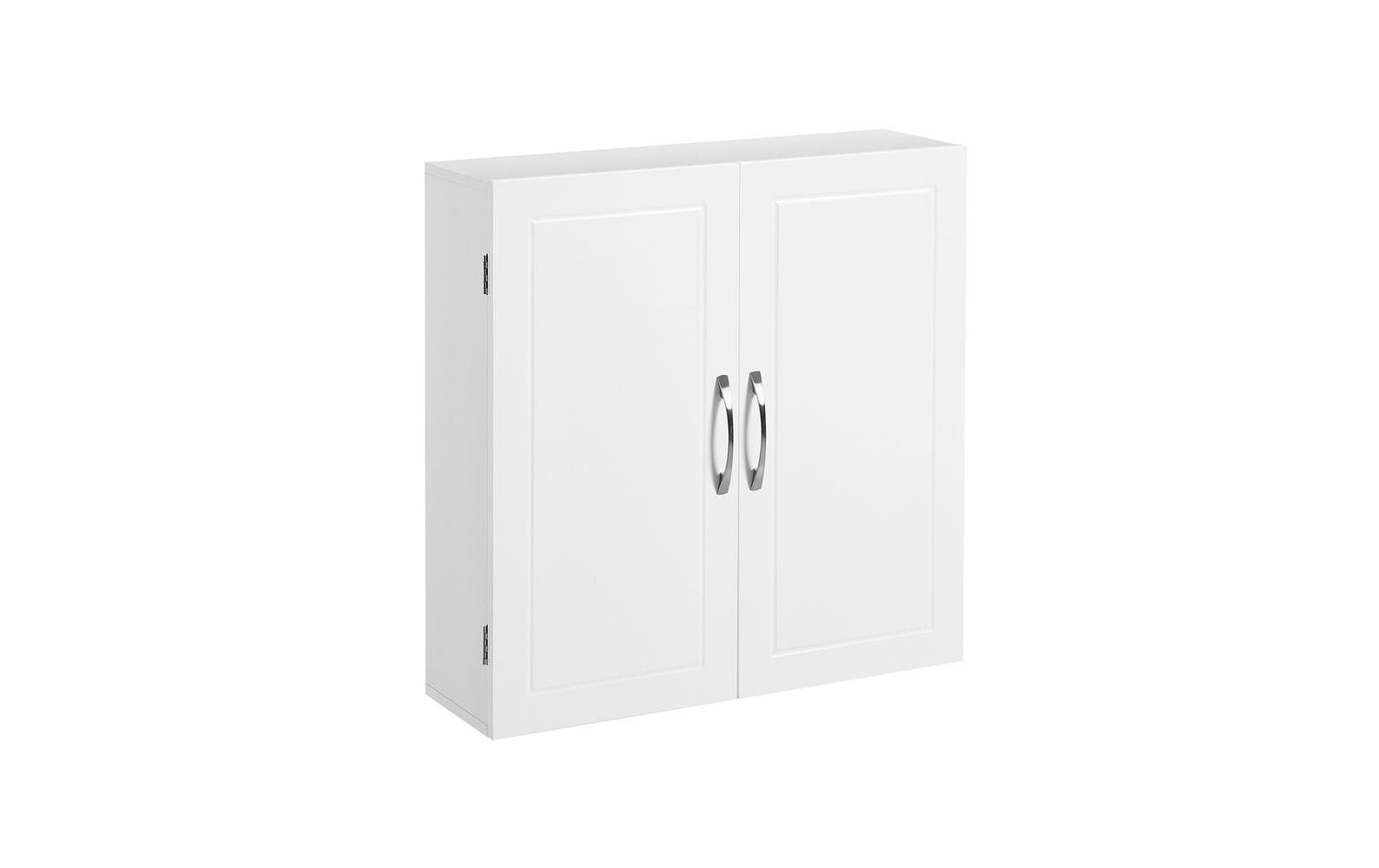 Badezimmerregal 60 x 60 cm, WeissWandschrank mit 2 Türen