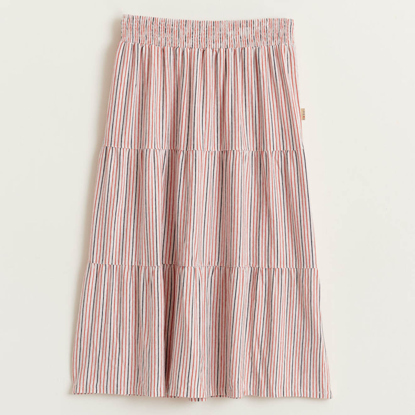 Bellerose Jupe midi Maeva rayée rouge/noir/blanc
