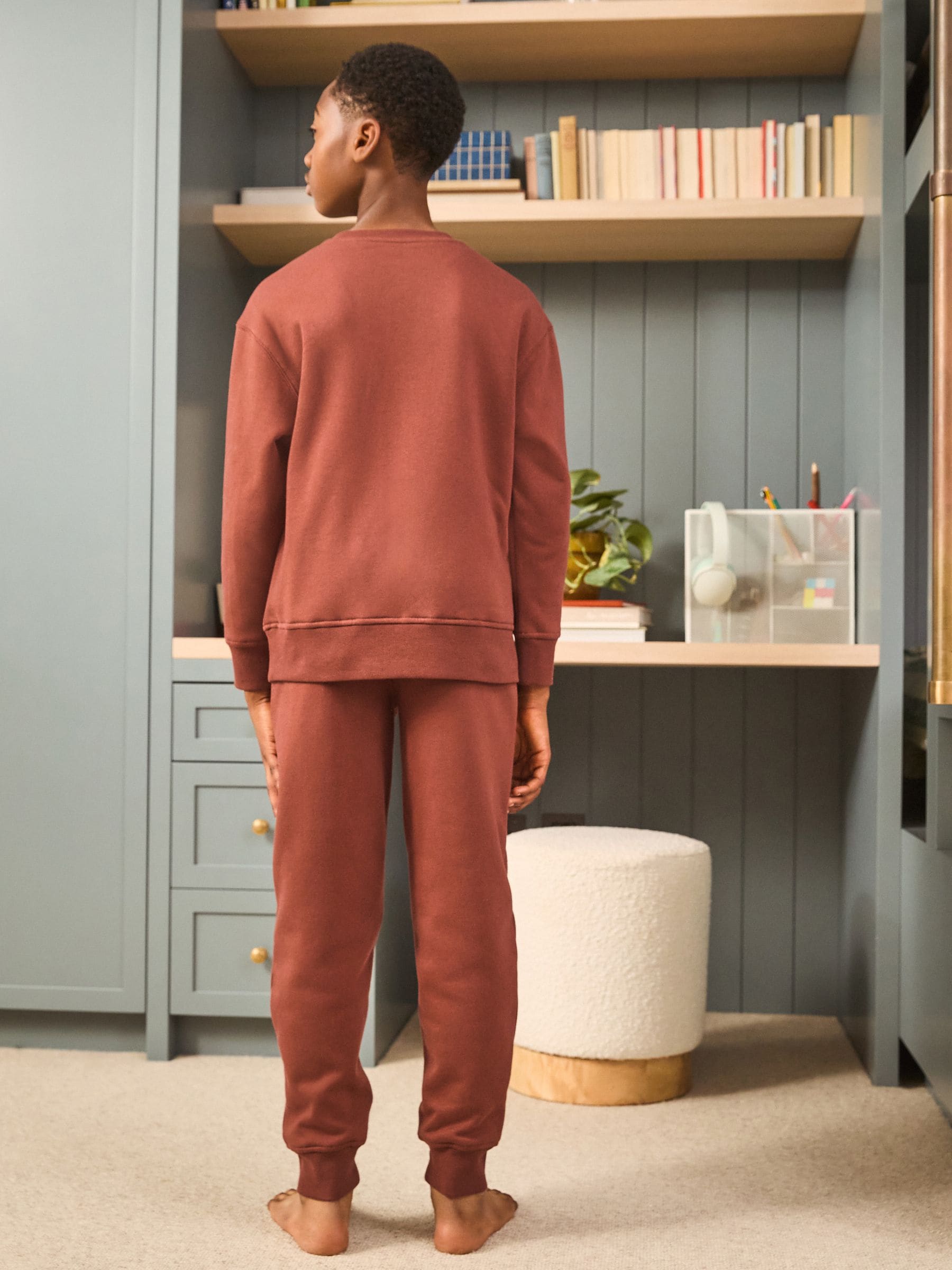 Roestbruin - Enkele behaaglijke fleece pyjama (3 - 16 jr)