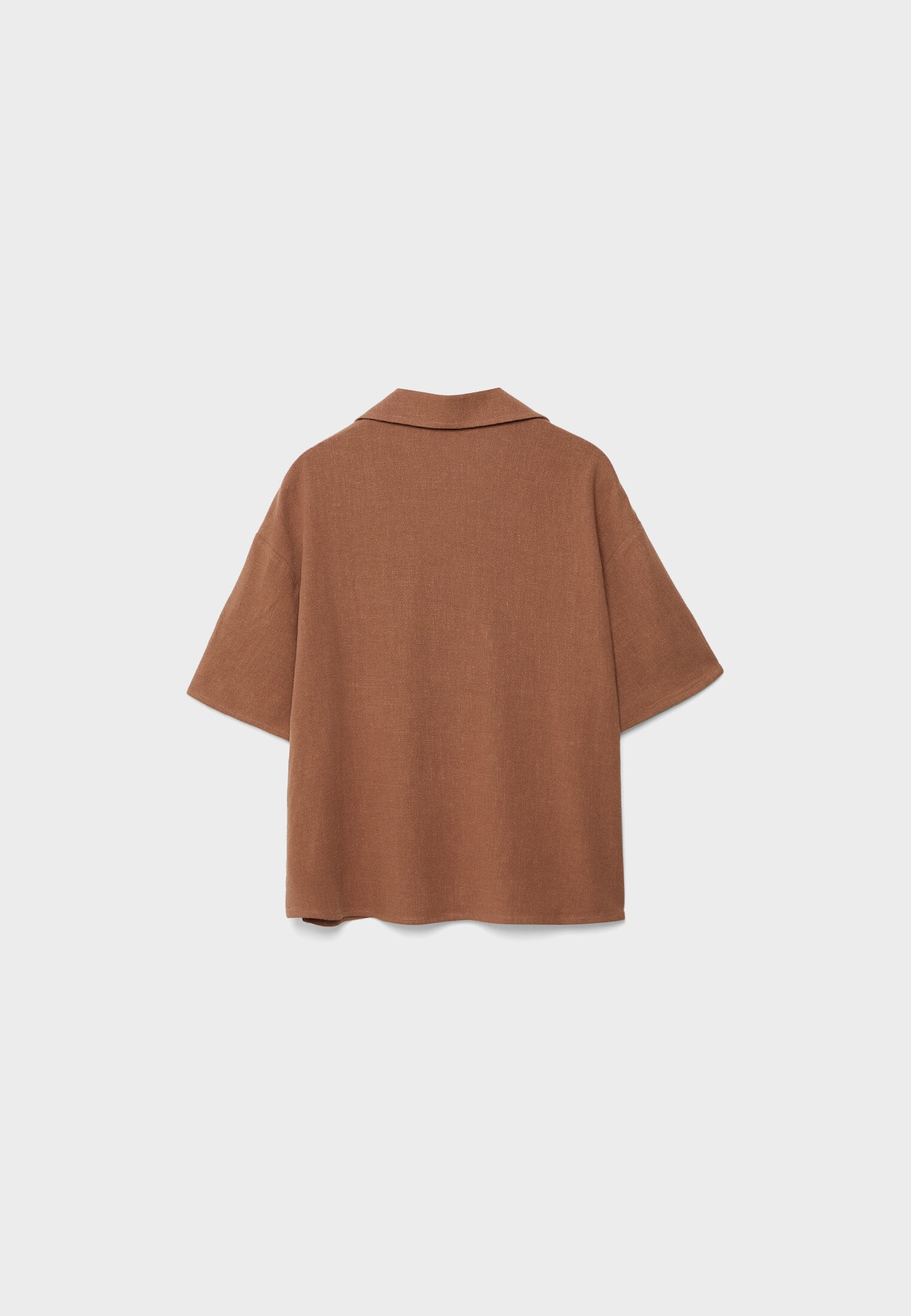 Camisa de manga curta em mistura de linho