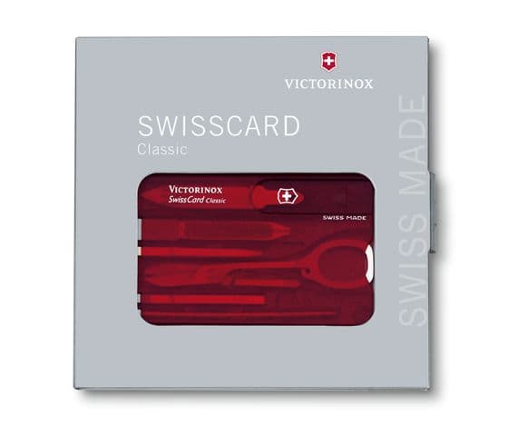 Victorinox SwissCard Classic, Rød, Gjennomsiktig, ABS syntetisk, 82 mm, 4,5 mm, 26 g