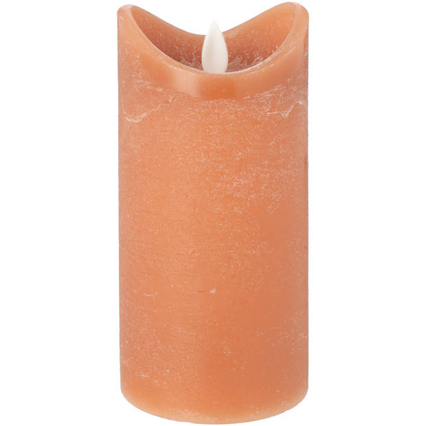 Blokker Rustieke LED Kaars - 7,5x15 cm - Cognac