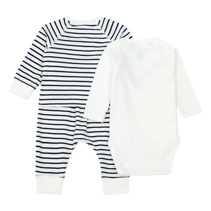 Petit Bateau Coffret Cadeau Naissance Marinière | Bleu marine