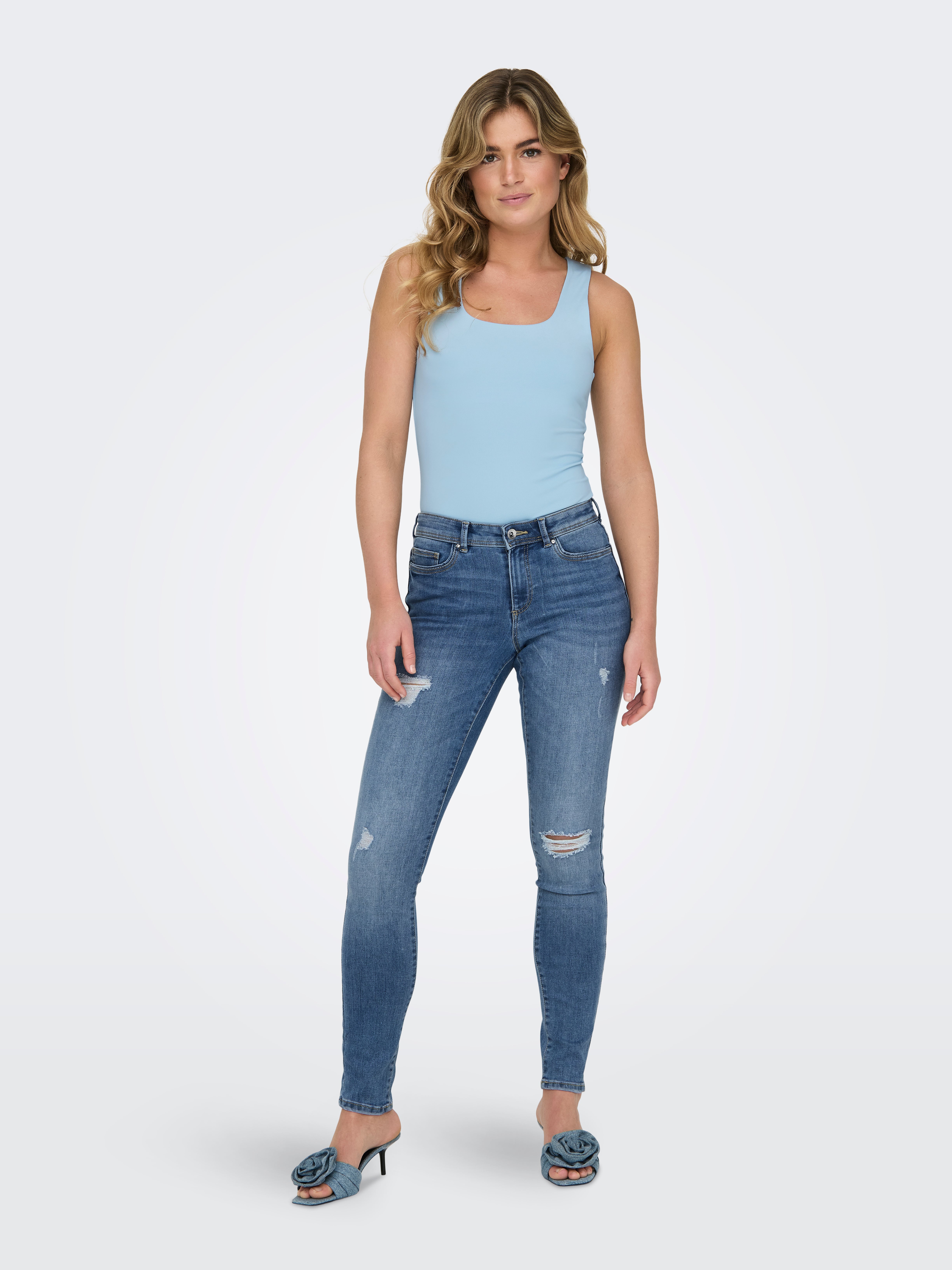 ONLWAUW Mittlere Taille Skinny Fit Jeans Medium Blue Denim