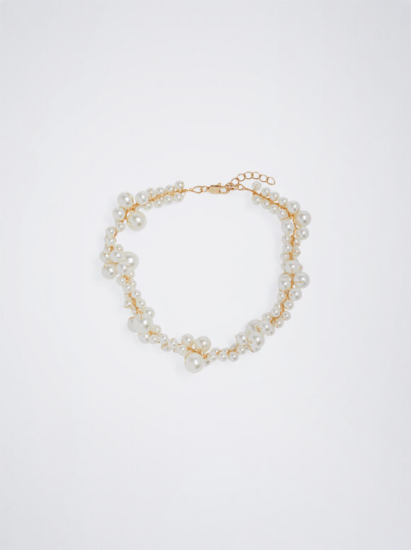 Gargantilha com Pérolas - Branca