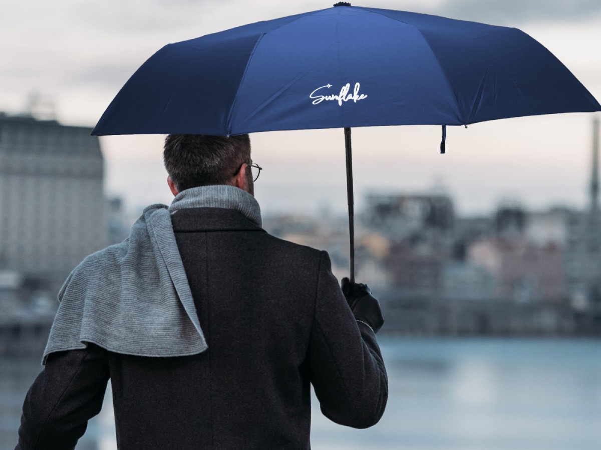 Sunflake opvouwbare stormparaplu - Blue