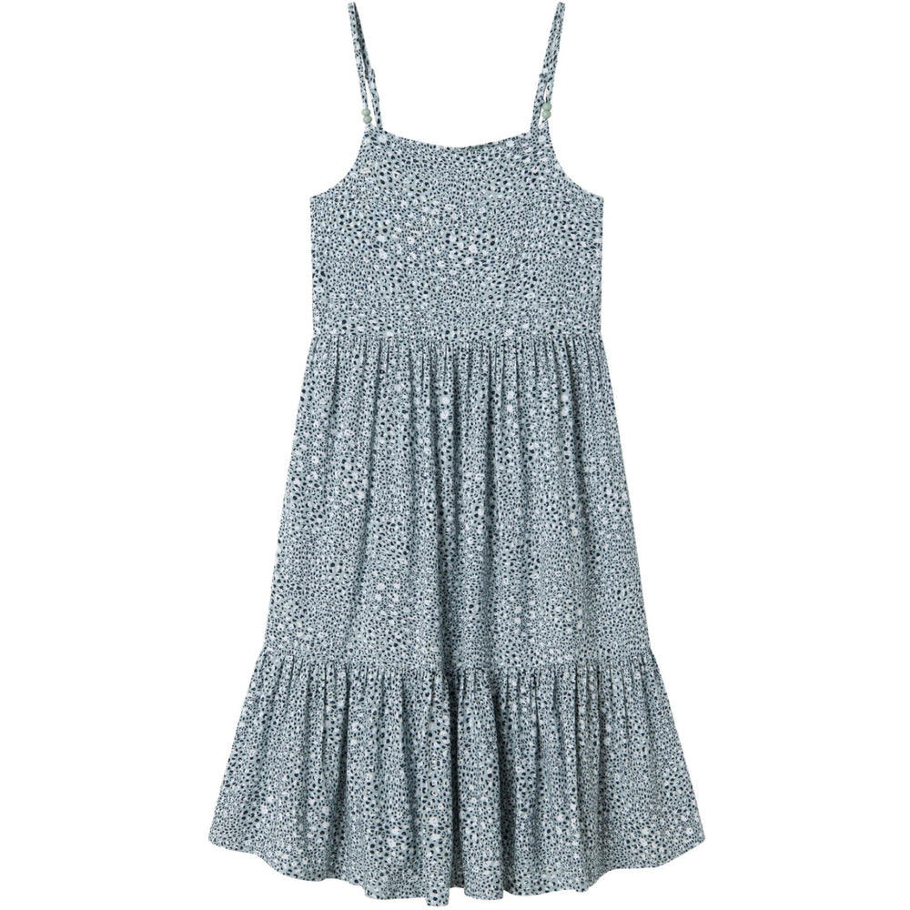 Køb Name It Aqua Gray Leo Jilli Strop Midi Kjole