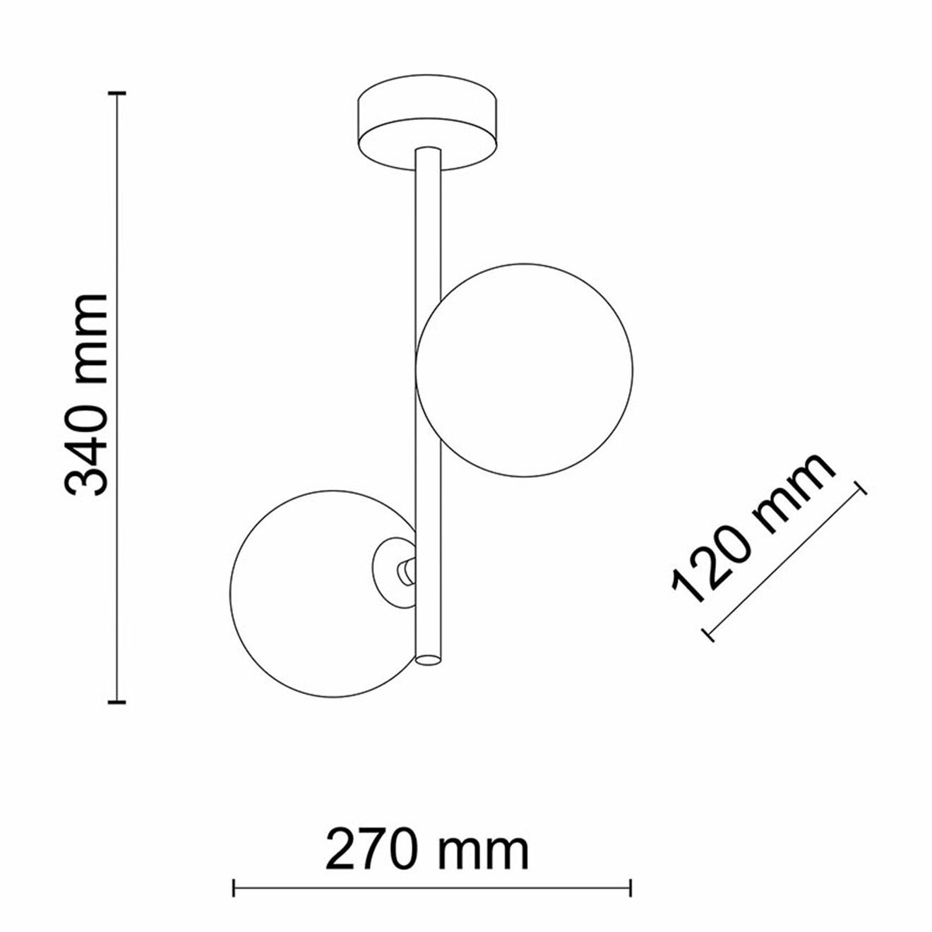 Micadoni Suspension Alioth doré/ambre - 12x27x34 cm