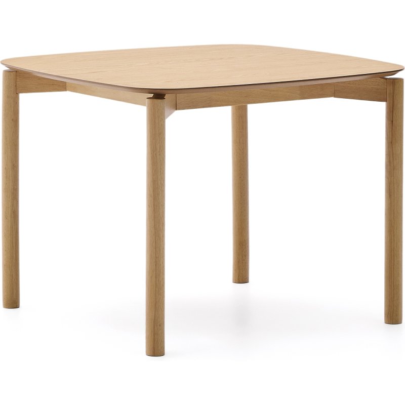 Table carrée Indara en placage de frêne avec finition naturelle 100 x 100 cm