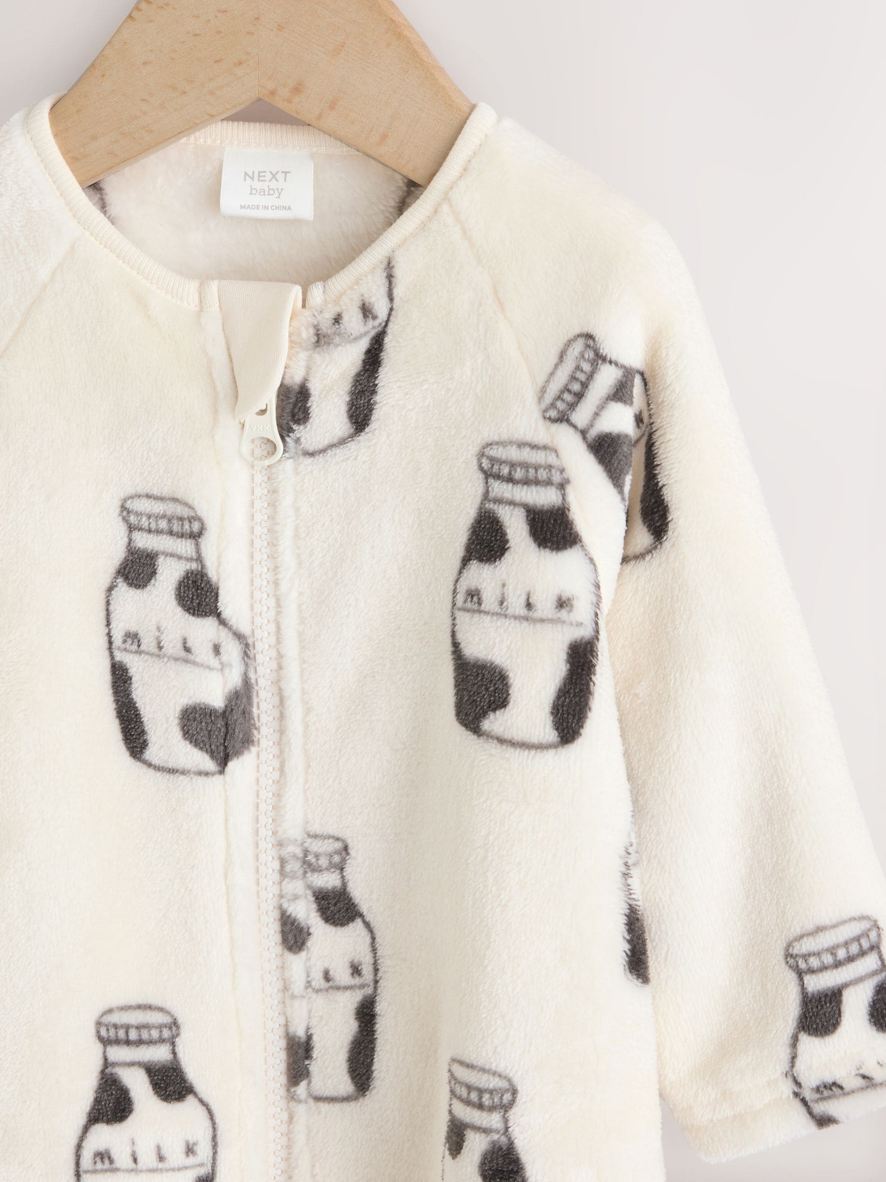 Wit - Fleece babypyjama