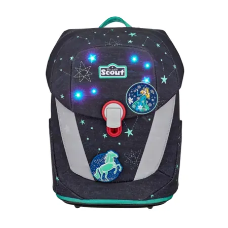 Scout Schulranzen-Set Sunny II LED Sternenhimmel, 4-teilig