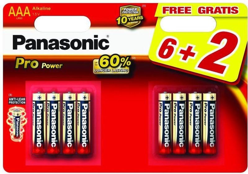 Panasonic - Pro Power - AAA-batterijen - 8-pack