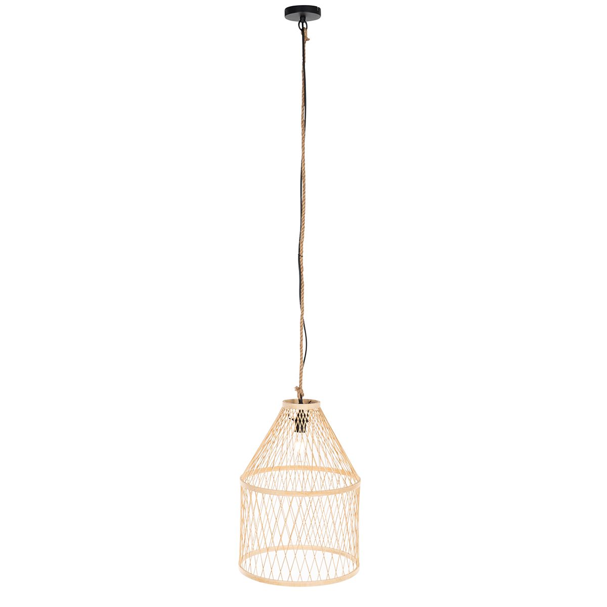 Landelijke buiten hanglamp rotan 40x55 cm - Calamus