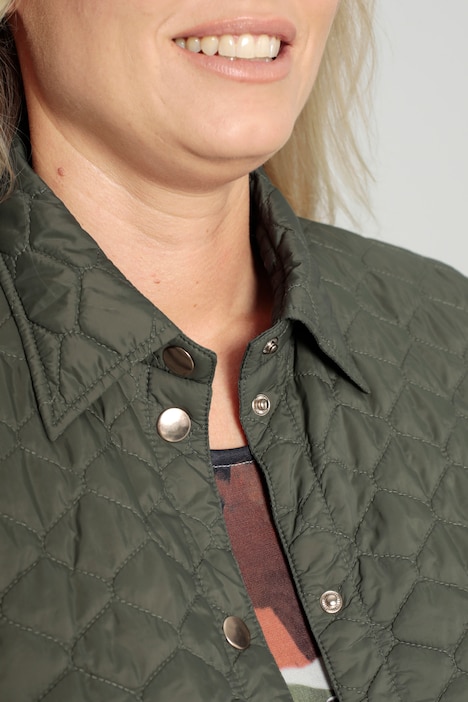 Steppjacke, Straight Fit, Hemdkragen, Langarm