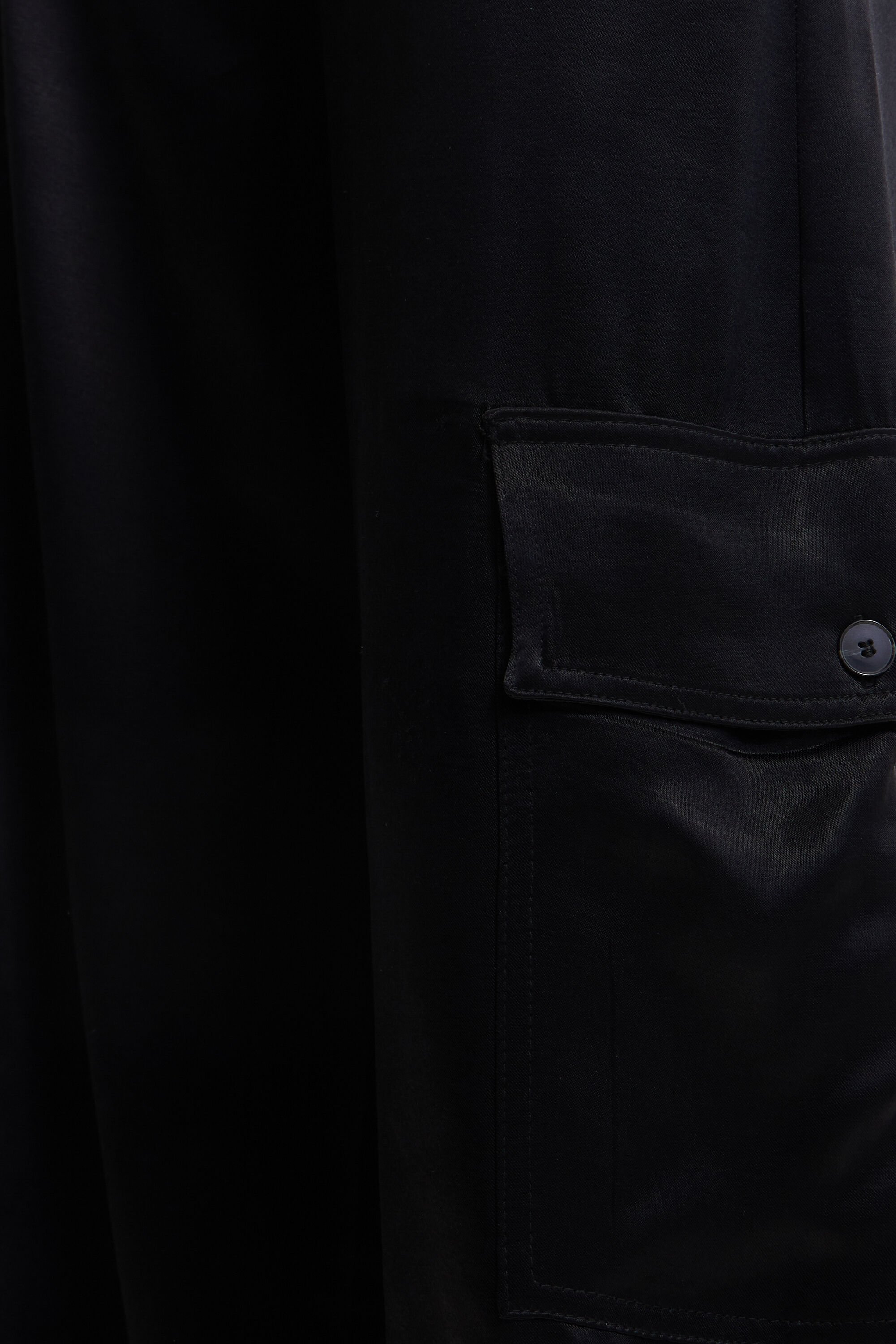 Pantalon cargo wide leg satiné