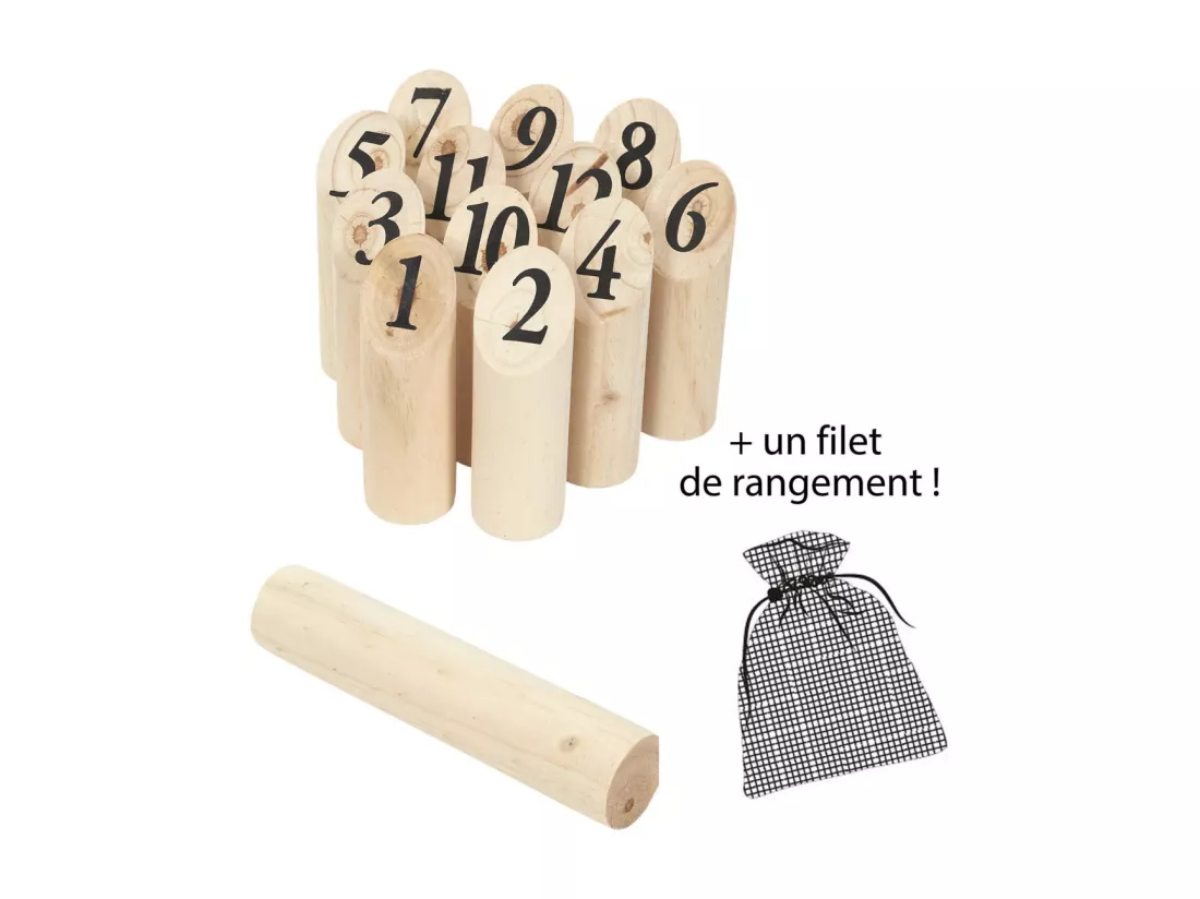 JEU DE QUILLES EN BOIS NORDIQUE M6