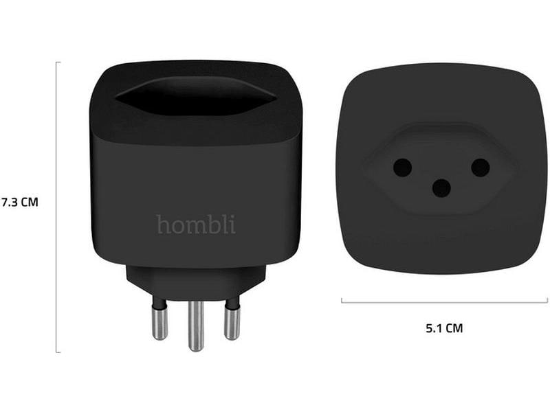 hombli Smart Socket CH, Schwarz, 3er-Set Bedienung über Ihr Smartphone