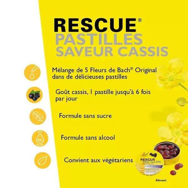 Pastilhas Rescue sabor Groselha Preta - 50 g