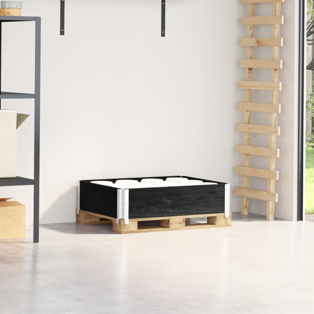 vidaXL Palletkraag zwart 80x60 cm massief grenenhout