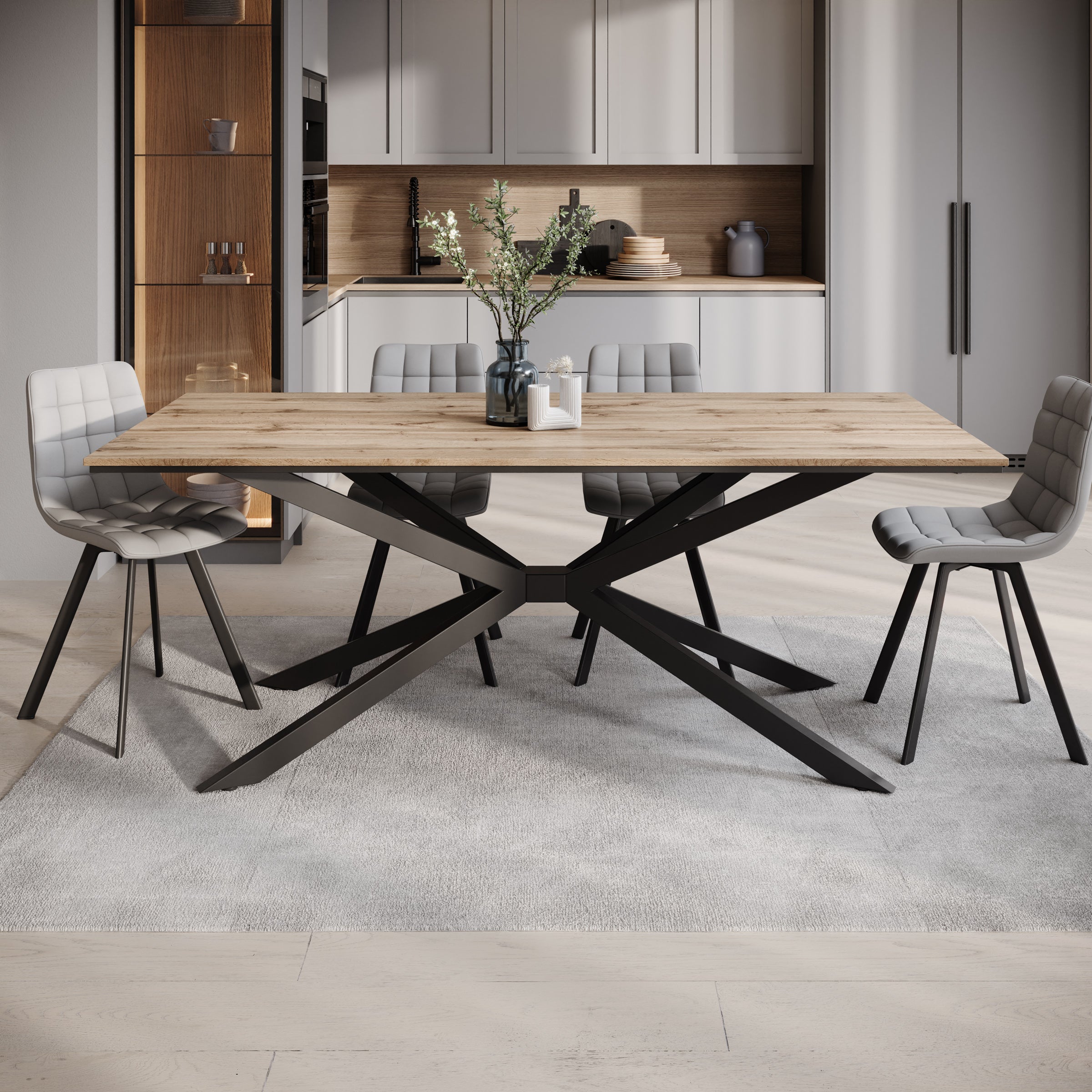 Faithley - Eetkamertafel - Eiken - 190x90x74 cm