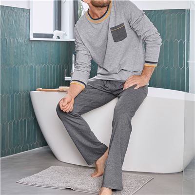 Pyjama homme jersey chiné bicolore