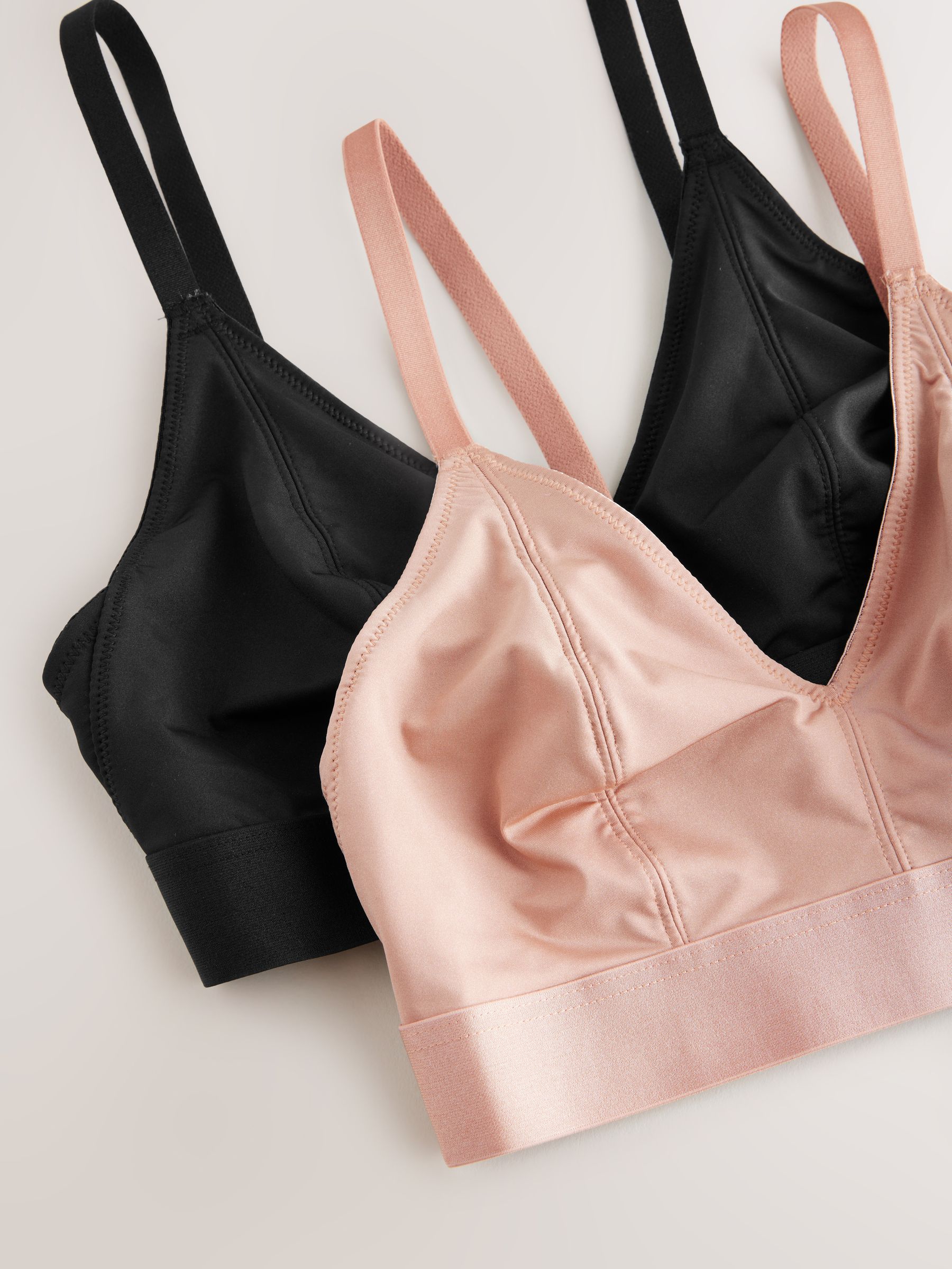 Zwart/huidskleurig - DD+ Ultimate Comfort Bralettes zonder beugel 2 verpakking