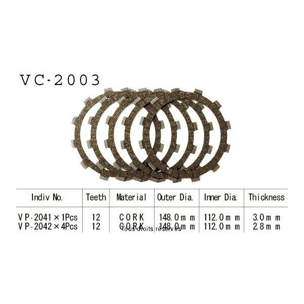 Kyoto - Disques garnis d'embrayage VC2003
