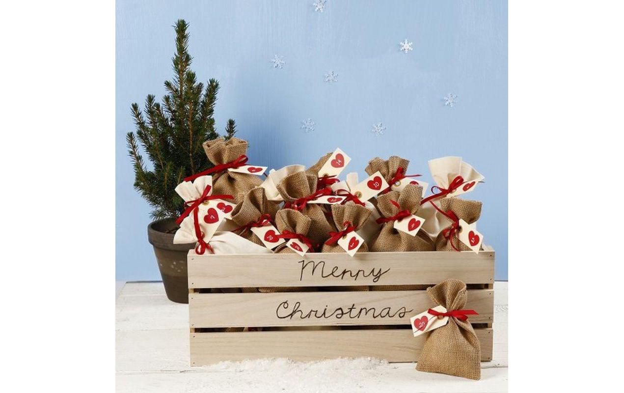 Adventskalender-Zahlen Herz 24 StickerSticker für selbstgebastelte Adventskalender