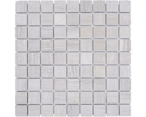 Natuursteenmozaïek MOS 32/2012 30,5x30,5 cm beige/grijs