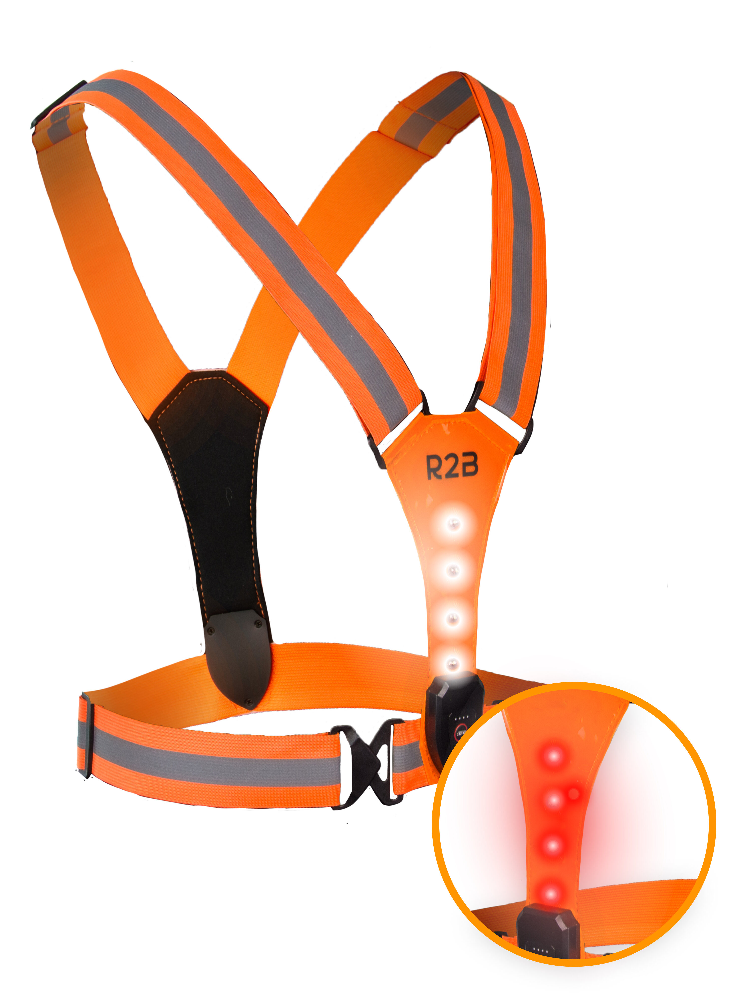 R2B oplaadbaar hardloopvest - Orange