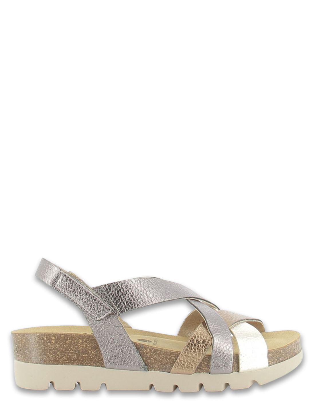plakton Sandales femme Calypsso cuir gris