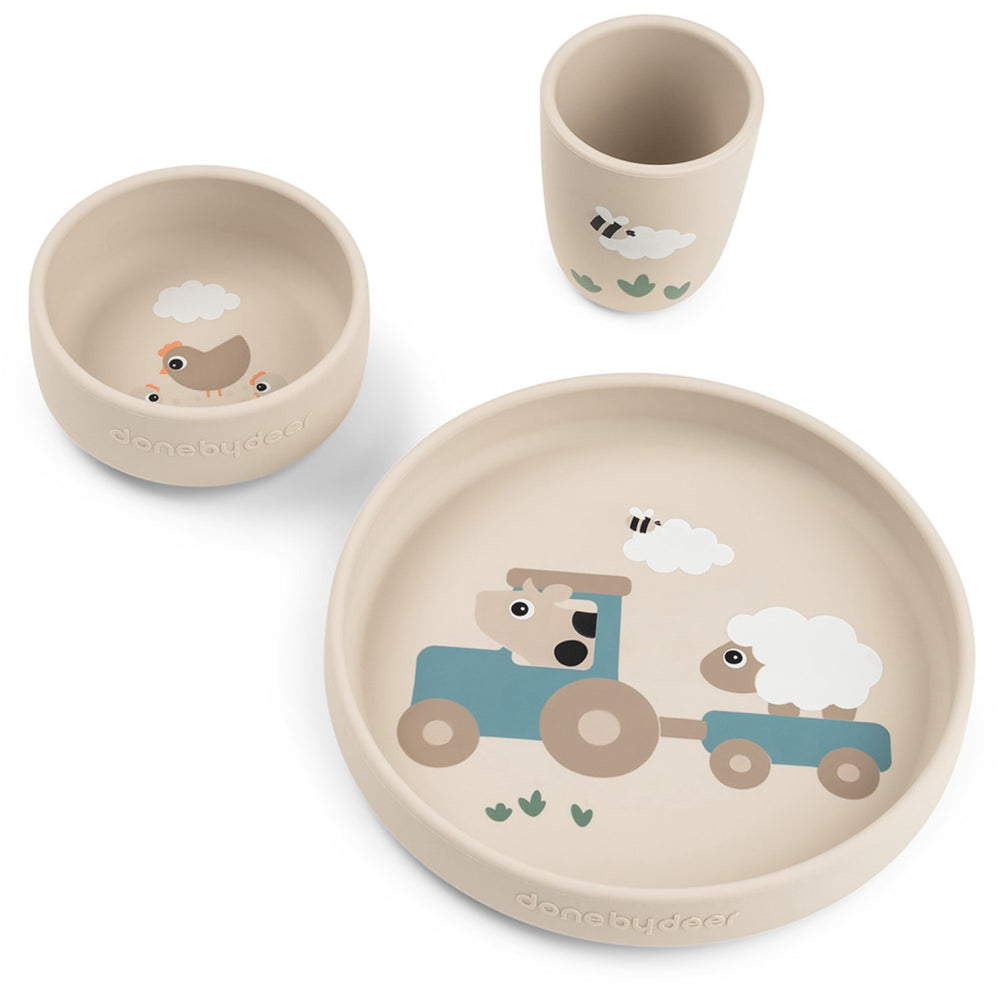 Køb DonebyDeer Tiny Farm Sand Stick&Stay Spisesæt