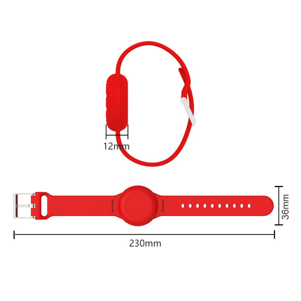 Apple AirTag Silikon Armband für Kinder Wasserdicht mit Verschlusskappe (Gelenkumfang: 130-180mm) - Neon Pink (Leuchtend)