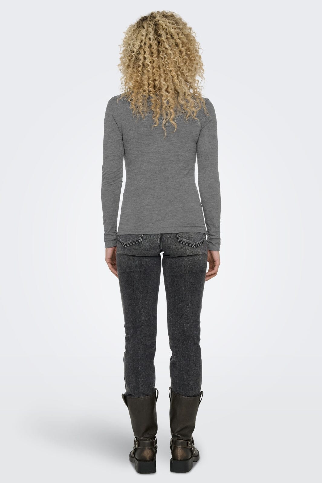Only Onlsia L/S O-Neck Top Box 4674042 medium grey melange