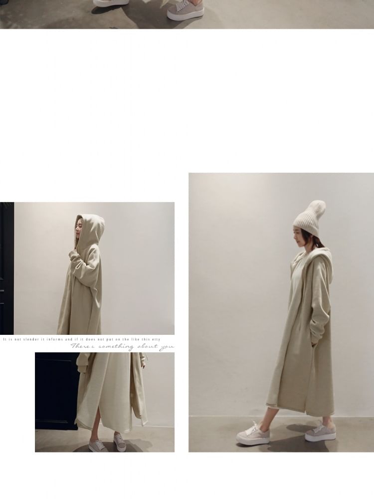 Rred - Lange hoodie met effen ritssluiting en ritssluiting