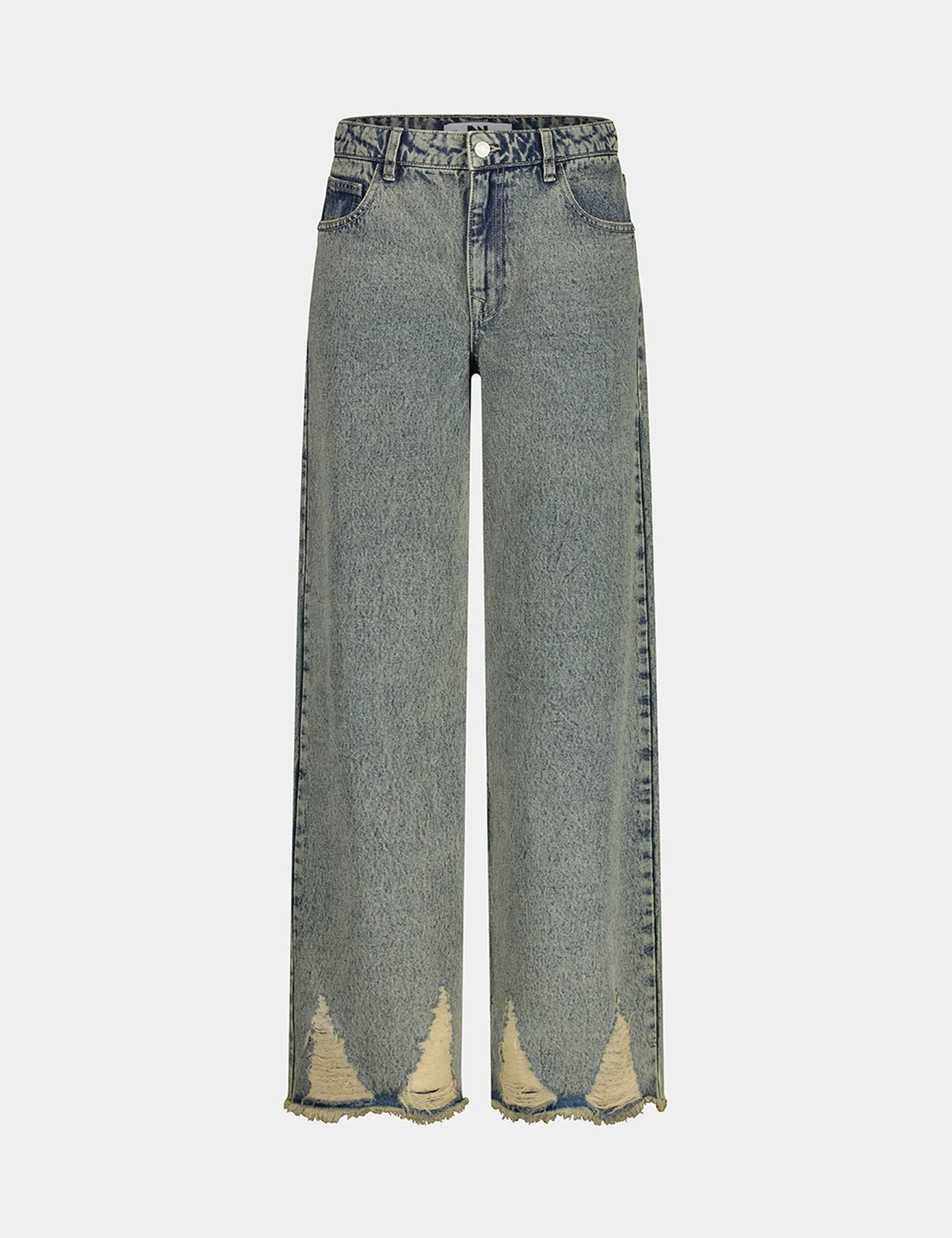 Jean straight taille basse bleu