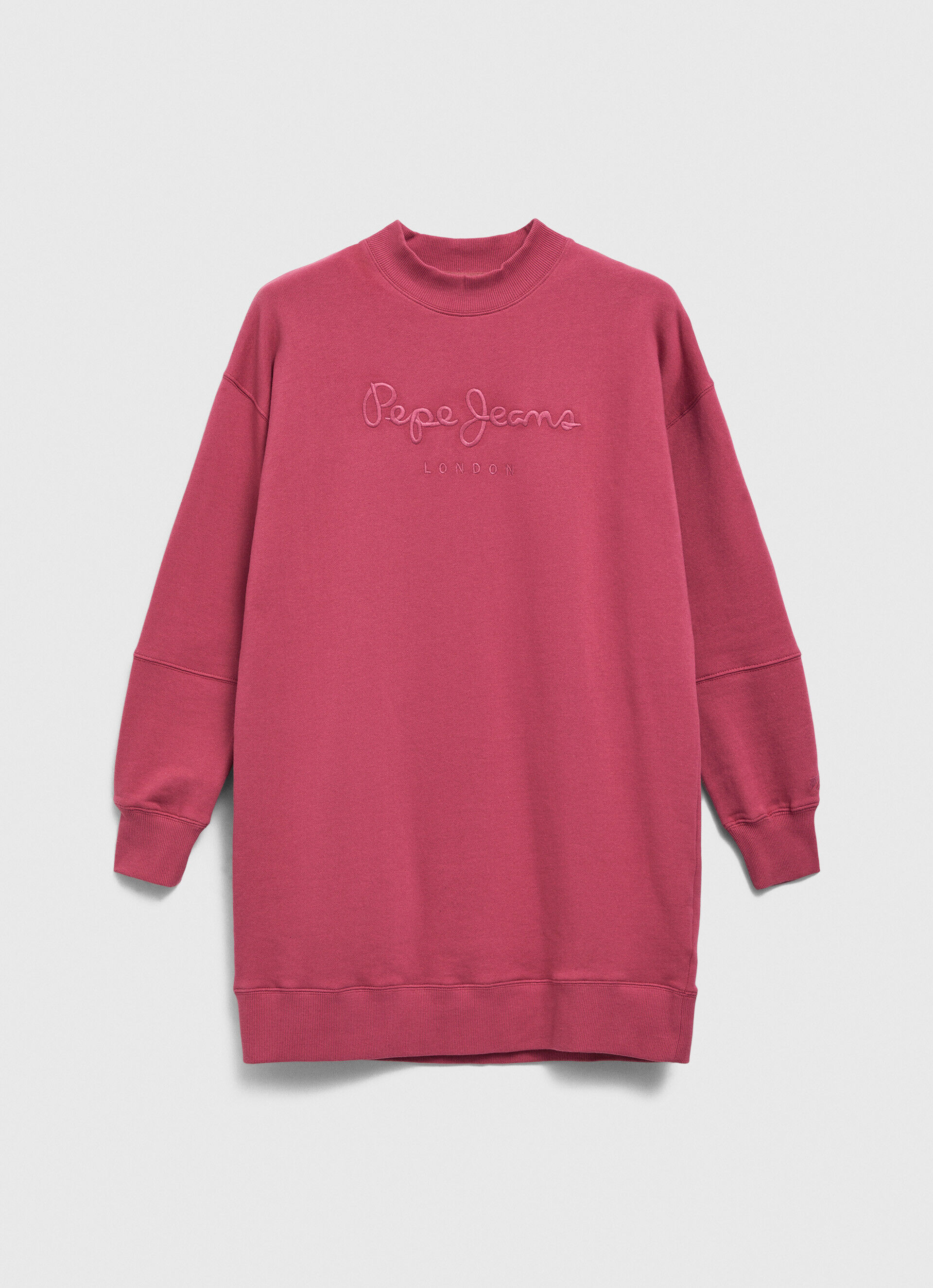 VESTIDO CURTO DE MOLETOM COM LOGOTIPO - rosa blush escuro