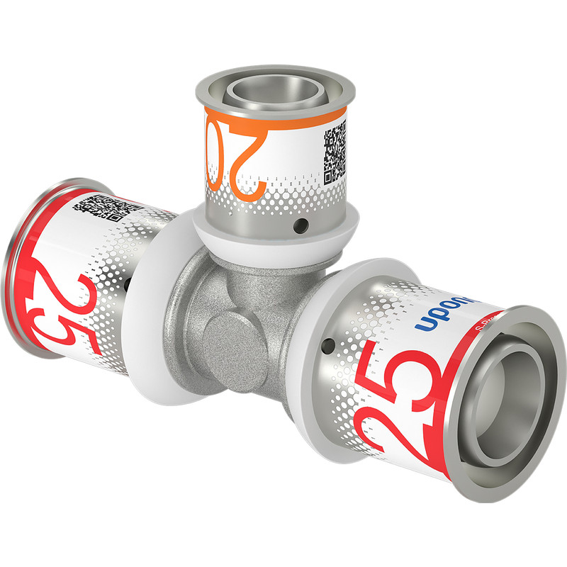 Uponor S-Press Plus pers T-stuk verloop 25x20x25mm