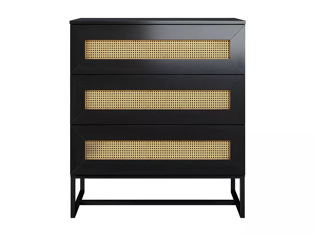 Commode avec tiroirs - 80 cm - noir - KERALS