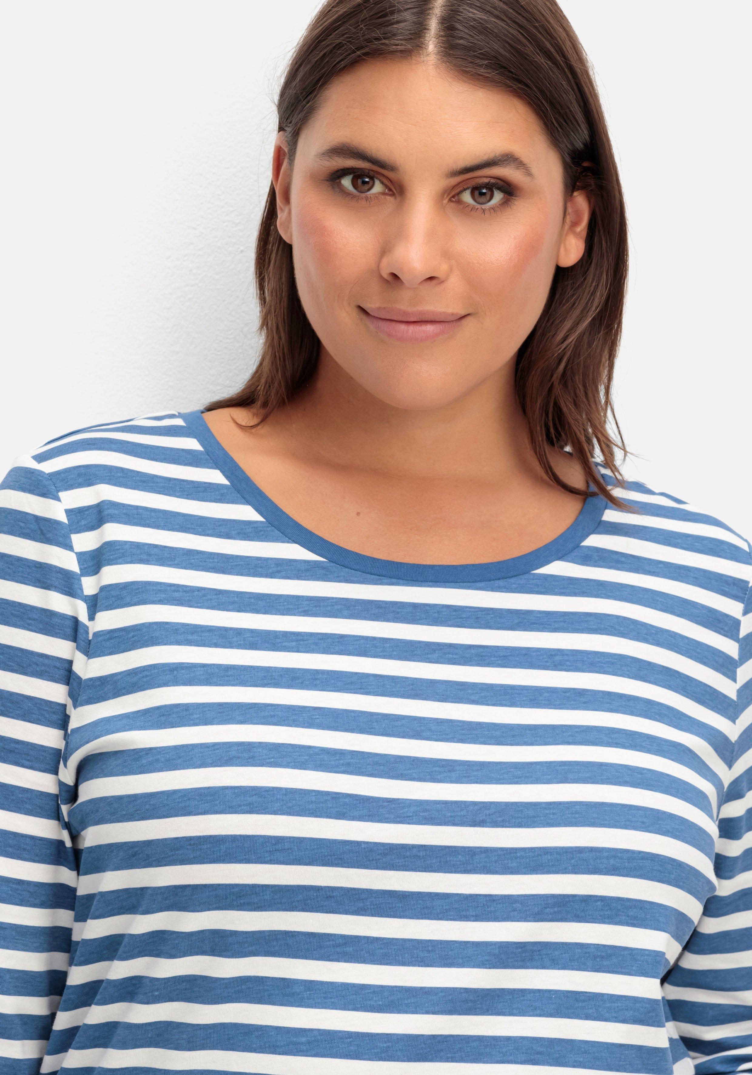 Ringelshirt mit 3/4-Arm, aus reiner Baumwolle