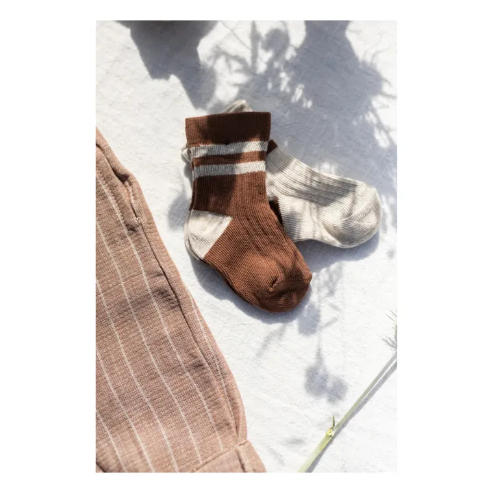 1+ in the family Chaussettes Rodolfo Rayées | Chocolat